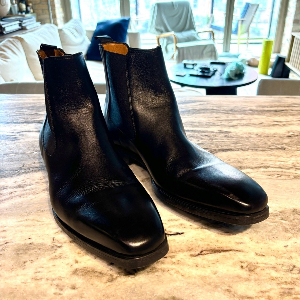 Black Leather Men's Chelsea Boots